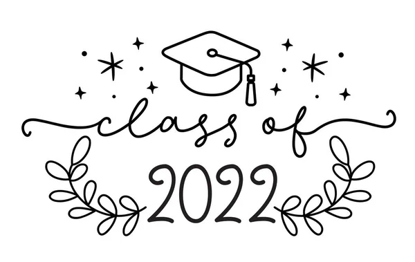 CLASSE DE 2022. Logo de graduation avec capuchon. — Image vectorielle