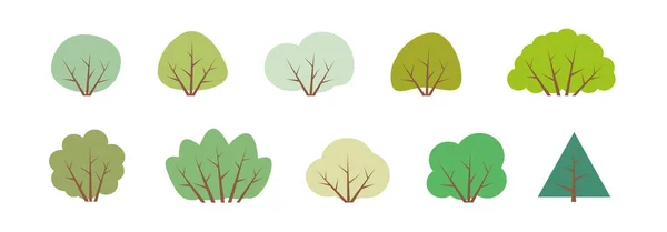 BUSHES. Conjunto de diferentes arbustos, arbustos. — Vector de stock