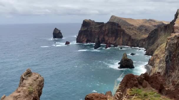 Coast Ponta Loureno Madeira Atlantic Ocean Favorite Touristic Destination — Stock videók