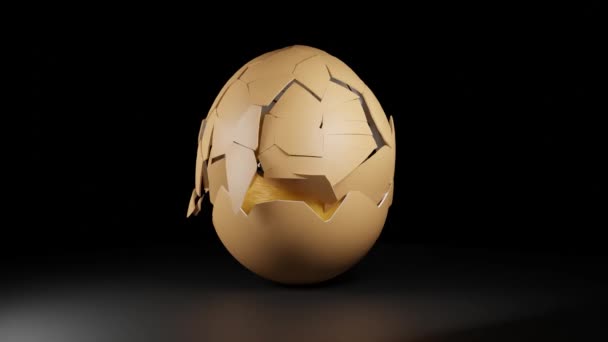 卵の殻を確認します クレイジー3Dレンダリングアニメーション — ストック動画