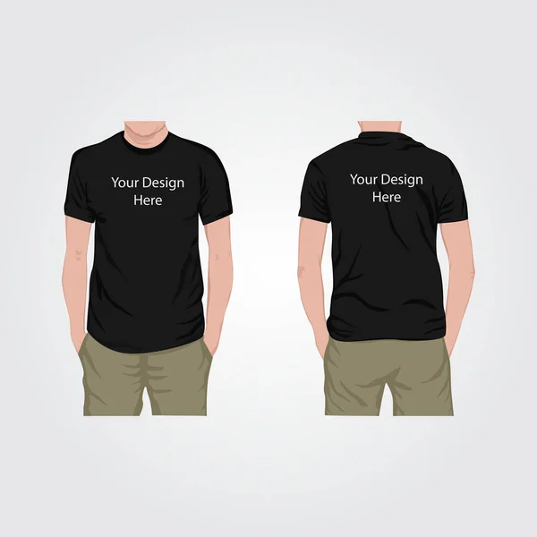 ブラックモデルのTシャツデザインベクトルイラスト — ストックベクタ