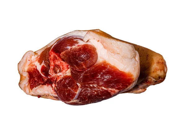 生の豚肉ナックルは白い背景に隔離されています 肉料理 — ストック写真