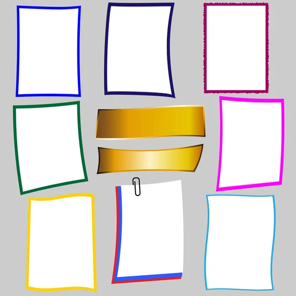 Een Set Vector Frames Banners Van Verschillende Kleuren — Stockvector