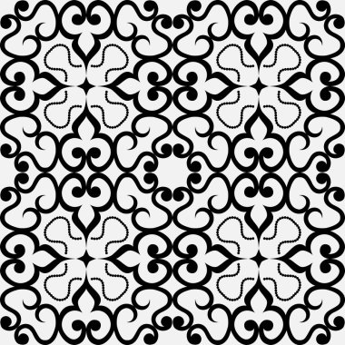 Doğulu motiflerin kusursuz siyah ve beyaz motifleri