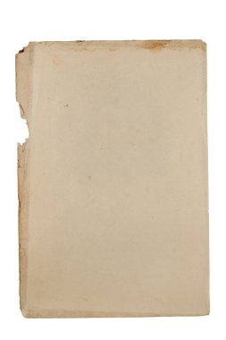 Sarı lekeli kağıt, doku, kitaptan eski çarşaflar, beyaz arka planda izole edilmiş.