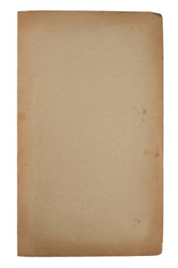 Sarı lekeli kağıt, doku, kitaptan eski çarşaflar, beyaz arka planda izole edilmiş.