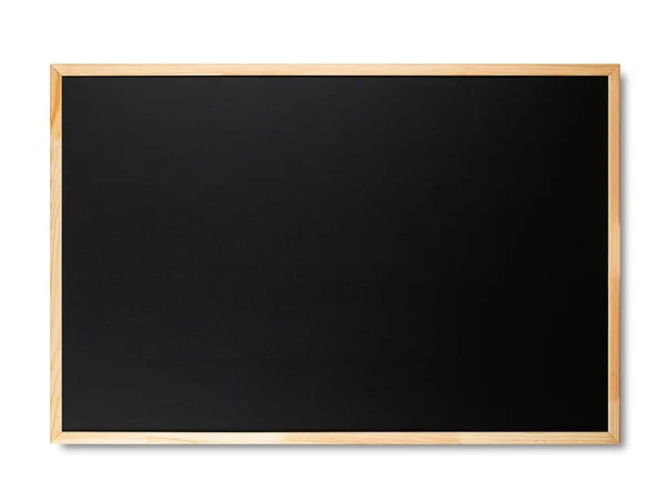学校黑色粉笔板 木制框架 白色背景隔离 — 图库照片