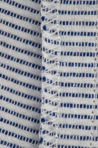 加工されたカット 斜めの結合と裏地の縫い代を持つジャカード織の綿の生地 — ストック写真