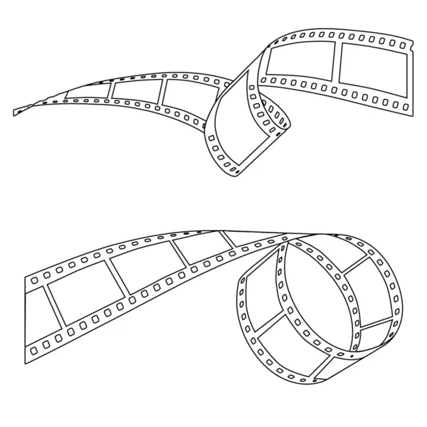 Film Laminé Pour Caméra Contour Dessin Vectoriel Noir Blanc — Image vectorielle