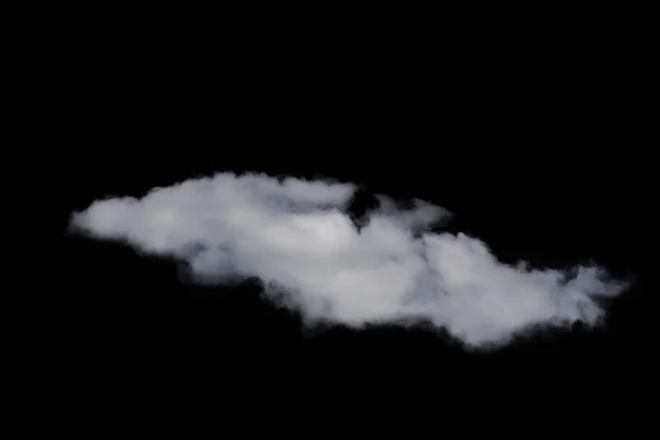 在黑色背景上隔绝的白色蓬松的云彩 — 图库照片