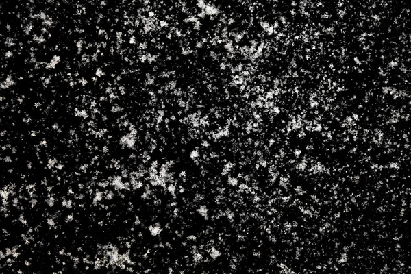 Білі Крижані Сніжинки Ізольовані Чорному Фоні Природний Фон — стокове фото