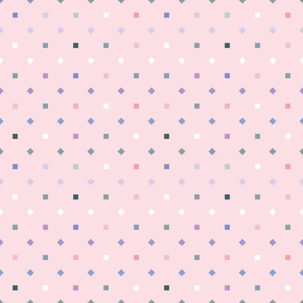 クールなトーンの多色の正方形のシームレスな幾何学模様 — ストックベクタ