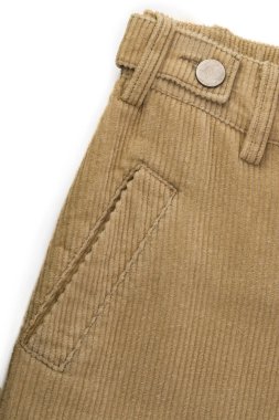 Kahverengi kadife pamuk kumaş ve büyük kaburga.