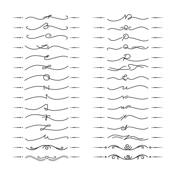 Zwart Wit Set Afbakenaars Voor Tekst Verdelers — Stockvector
