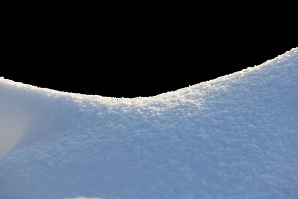 Witte Sneeuw Bij Daglicht Achtergrond Isoleren Zwarte Achtergrond — Stockfoto