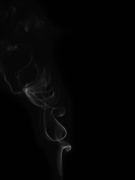 Wachskerze Mit Brennendem Docht Und Rauch Isoliert Auf Schwarzem Hintergrund — Stockfoto