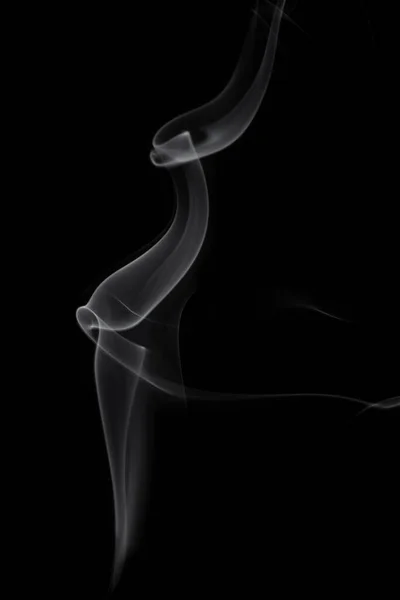 Wax Candle Burning Wick Smoke Isolated Black Background — Stock Fotó