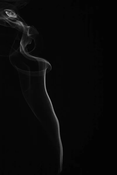 Wax Candle Burning Wick Smoke Isolated Black Background — Stock Fotó