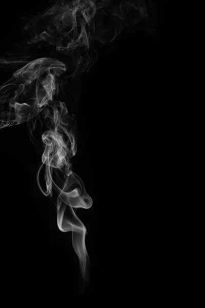 Wax Candle Burning Wick Smoke Isolated Black Background — Stock Photo, Image