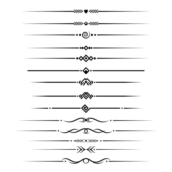 Zwart Wit Set Afbakenaars Voor Tekst Verdelers — Stockvector