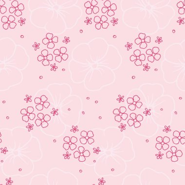 Elle çizilmiş çiçeklerin ve bitki elementlerinin kusursuz deseni