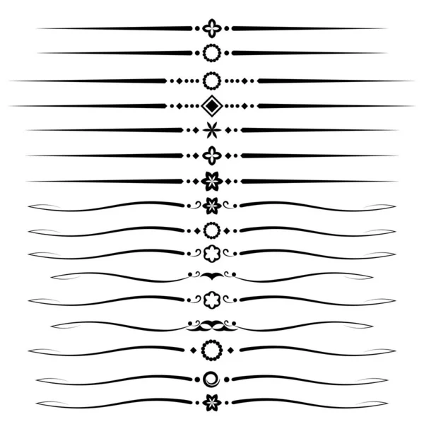 Czarno Biały Zestaw Ograniczników Tekstu Rozdzielaczy — Wektor stockowy