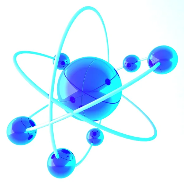 3d blu lucido Molecule — Foto Stock