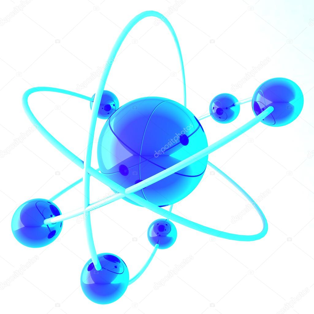 3d shiny blue Molecule
