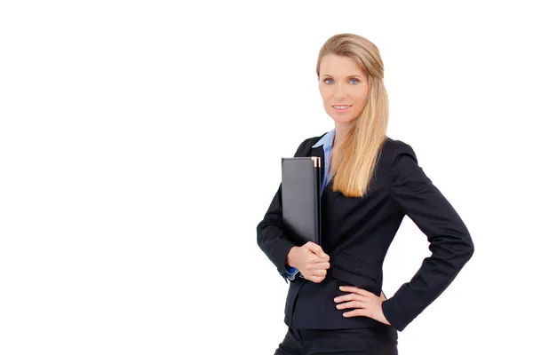 Retrato de una mujer de negocios sosteniendo una carpeta —  Fotos de Stock