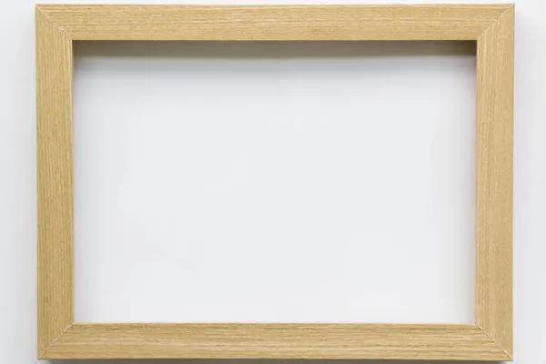 Cornice Rettangolare Legno Sfondo Bianco — Foto Stock