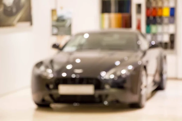 Coche Desenfocado Del Showroom Para Uso Del Fondo — Foto de Stock