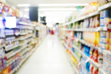 arkaplan kullanımı için bulanık süpermarket rafı