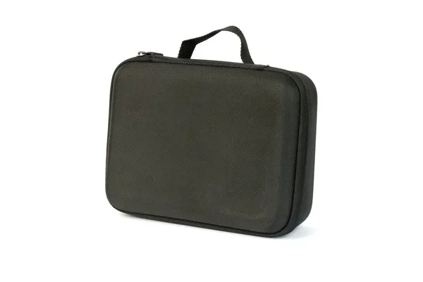 Elegante Bolso Negocios Negro Para Computadora Portátil Documentos Aislados Sobre —  Fotos de Stock