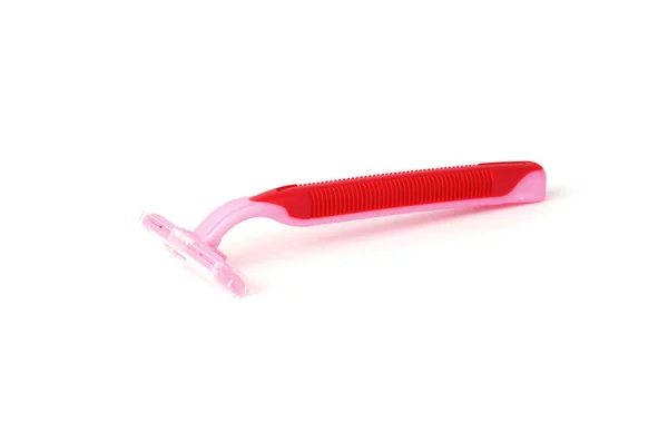 Einweg Rasiermesser Isoliert Auf Weißem Hintergrund Rosa Rasiermesser — Stockfoto