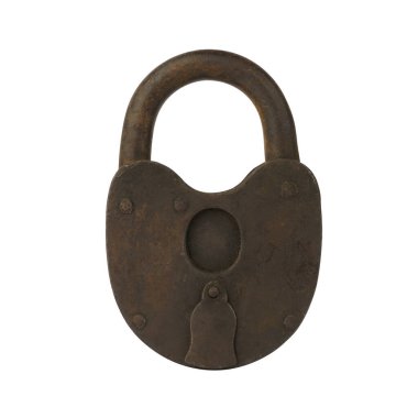 İzole edilmiş beyaz arka planda retro asma kilit. kilitlendi