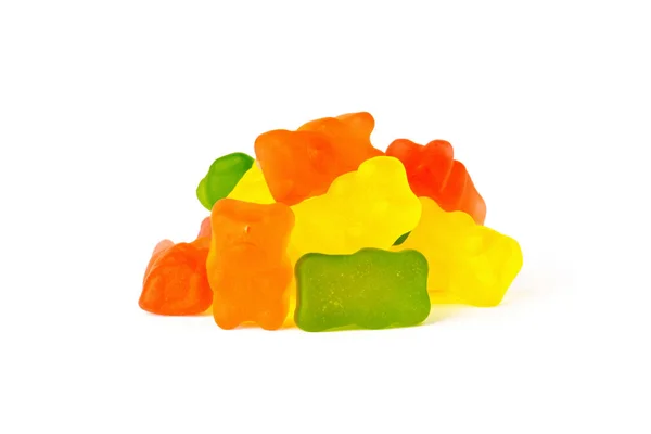 Jelly bears isolated on white background.. candies of different colors. — Foto de Stock