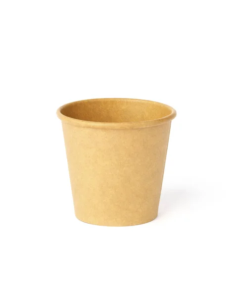 One disposable paper cup on white background — Zdjęcie stockowe