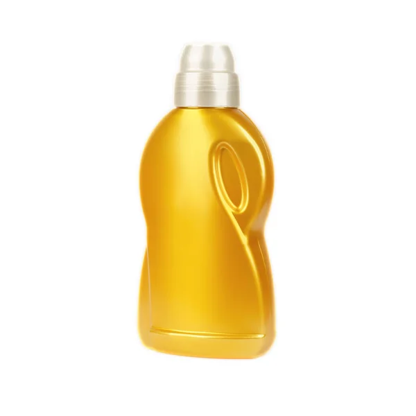 Plastová láhev s tekutým práškem na bílém pozadí — Stock fotografie