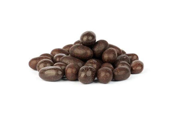Hromada Arašídů Čokoládě Izolované Bílém Pozadí — Stock fotografie