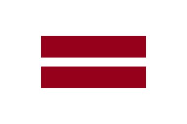 Beyaz arka planda izole edilmiş Letonya bayrağı. Ulusal bayrak sembolünün resmi rengi. simge