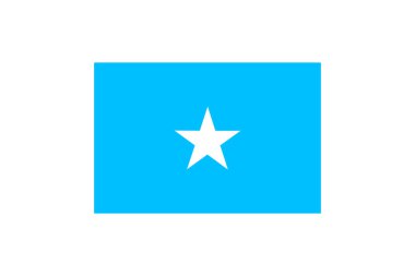 Somali bayrağı beyaz arka planda izole edilmiş. Ulusal bayrak sembolünün resmi rengi. simge