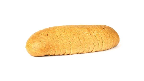 Krájený Bochník Chleba Izolované Bílém Pozadí — Stock fotografie