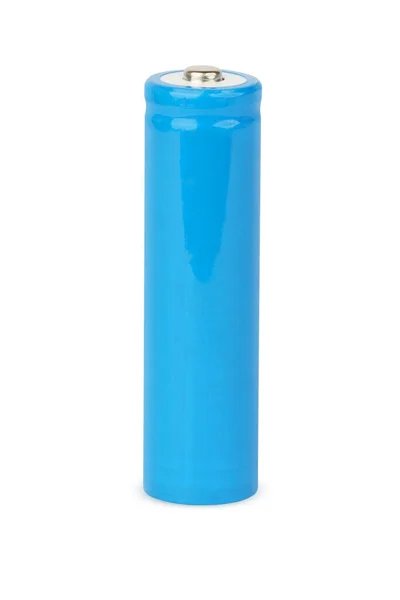 Blue Battery Isolated White Background Accumulator Battery — Stock Photo, Image