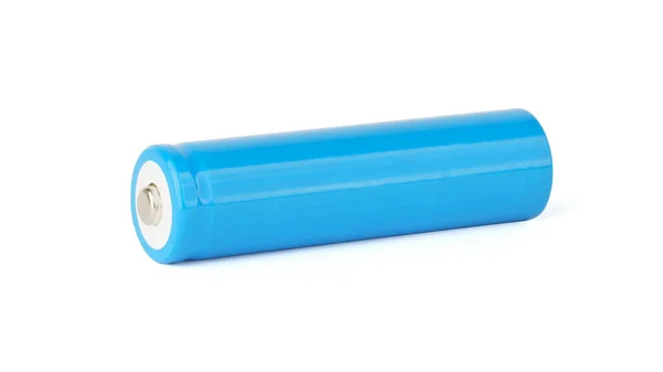 Aa蓝色电池在白色背景上隔离 蓄电池 — 图库照片
