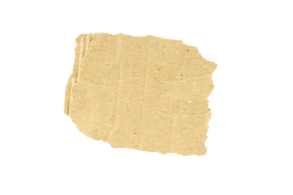 a piece of corrugated cardboard is torn, isolated on a white background. cardboard texture with a torn edge.