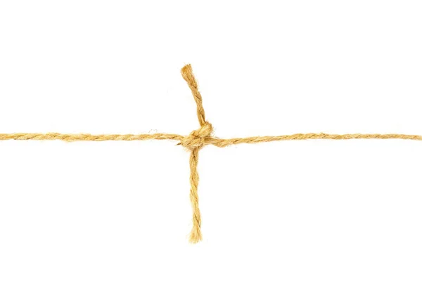 String Twine Tied Knot Isolated White Background — Foto de Stock
