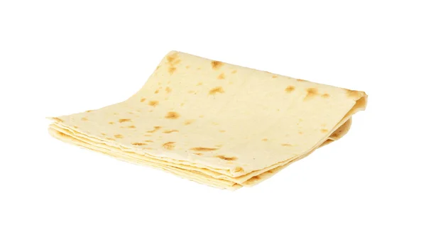 Tenký Chléb Pita Izolovaný Bílém Pozadí Tradiční Chléb — Stock fotografie