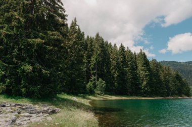 Kara Göl Crno Jezero, Kuzey Karadağ. Avrupa 'nın başkenti Karadağ' ın Durmitor kentinde yer alan Durmitor Milli Parkı 'nda 1416 metre irtifada yer alan bir buzul gölü. Güzellik dünyası.