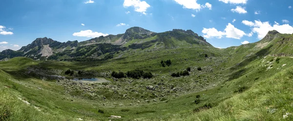 Το ορεινό πέρασμα Sedlo βρίσκεται στο βόρειο τμήμα του Μαυροβουνίου. Φανταστική πράσινη θέα του βουνού Σαντλ, Durmitor massive, Μαυροβούνιο — Φωτογραφία Αρχείου