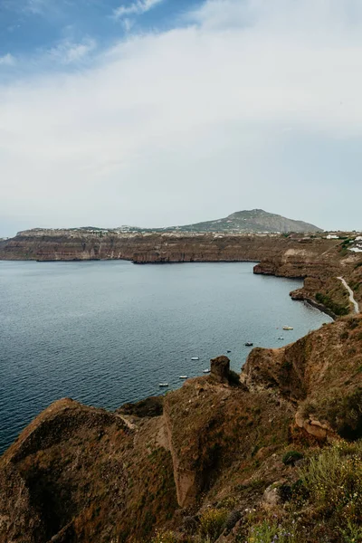 Santorini island, Greece. Beautiful summer landscape, sea view. — Stock Photo, Image